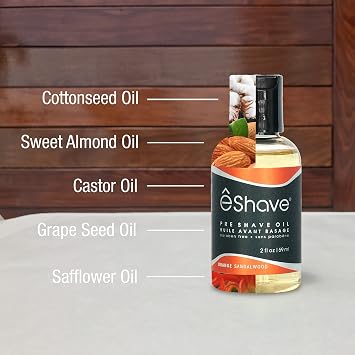 eShave Pre Shave oil for men- protects from shaving irritation and razor burn- for smoothest shave and silky skin- All Natural Shaving oil 2 oz