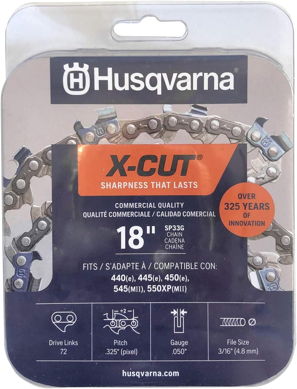 Husqvarna 581643604 X-Cut SP33G 20" Chainsaw Chain, Grey : Patio, Lawn & Garden