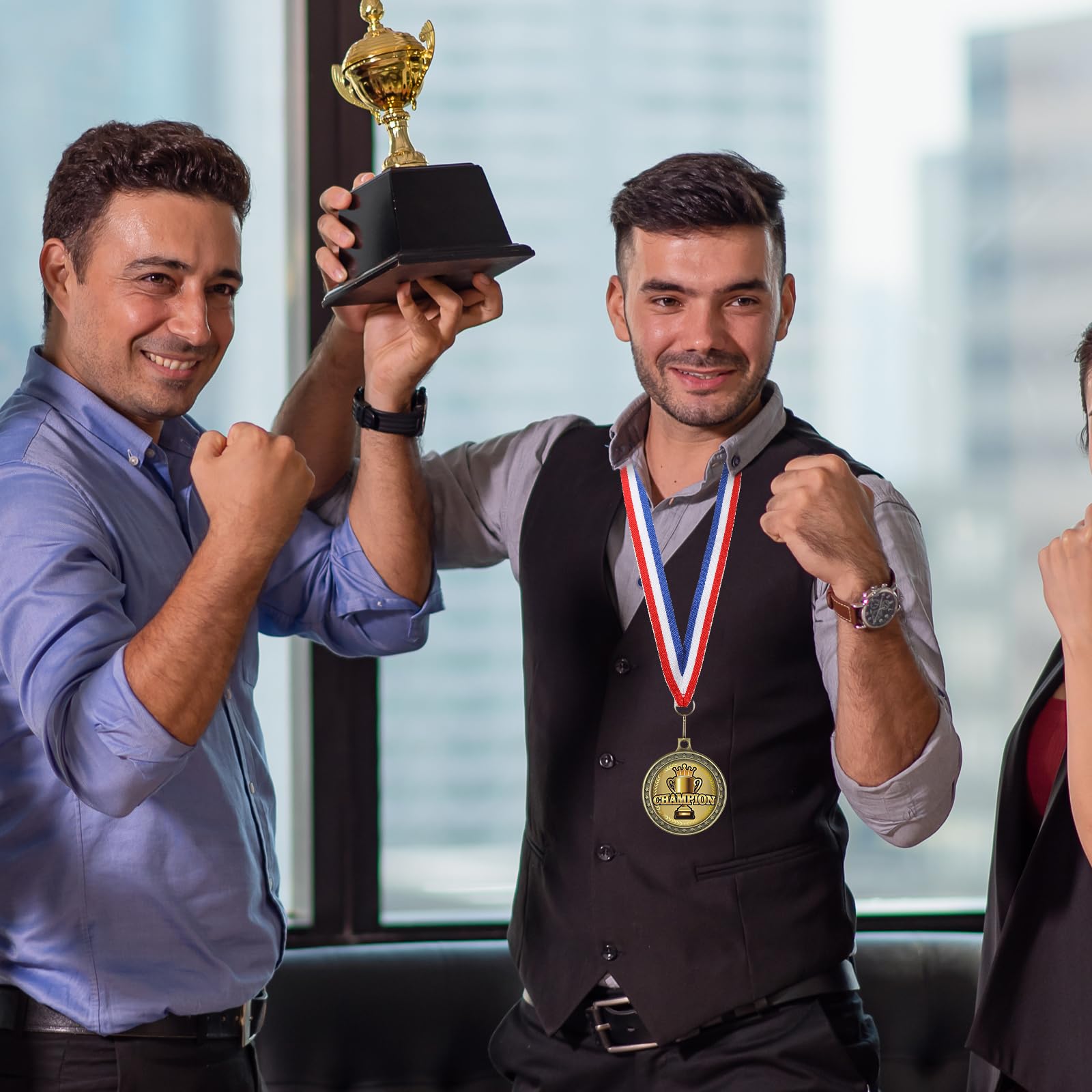 XunYee Medallas de premio de metal para jugadores más valiosos, medallas MVP con cintas para el cuello, medalla de premio de trofeo MVP para jugador, equipo, fútbol, béisbol, fútbol, baloncesto,