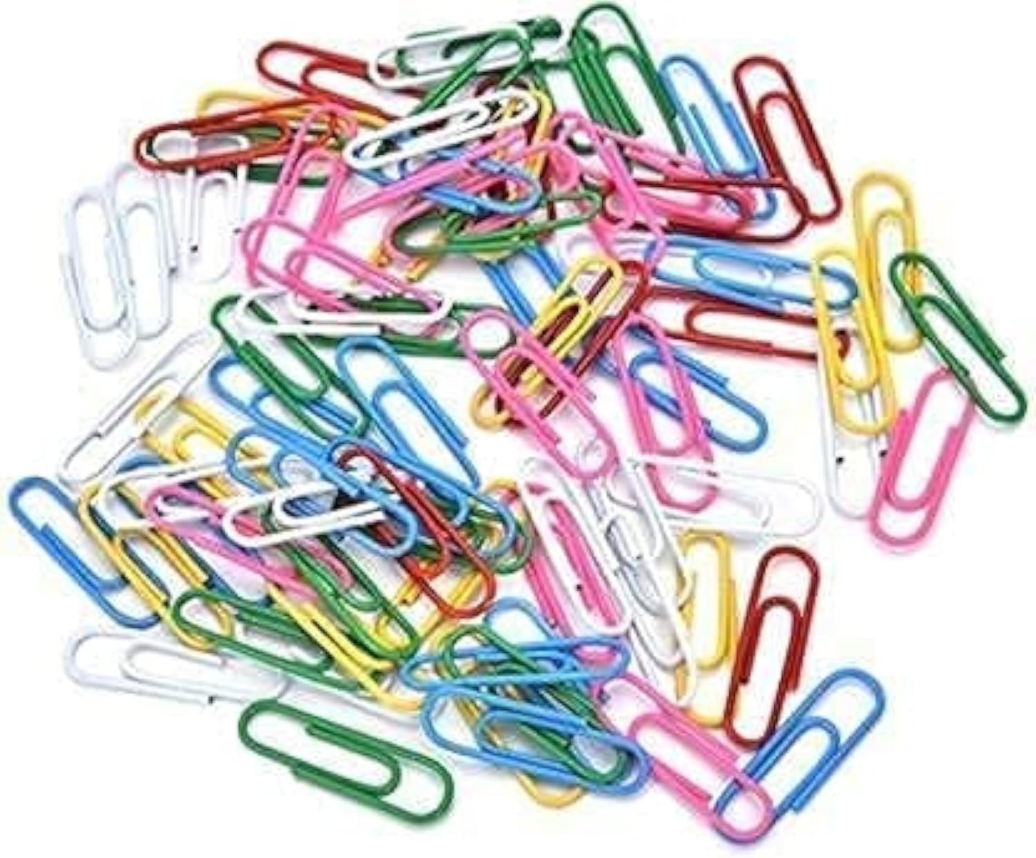 Paper Clips, Gem Clips, U Clips - 30 mm - Pack of 200 Pieces Multi-Colour, for Holding Loose Papers, Loose Wires