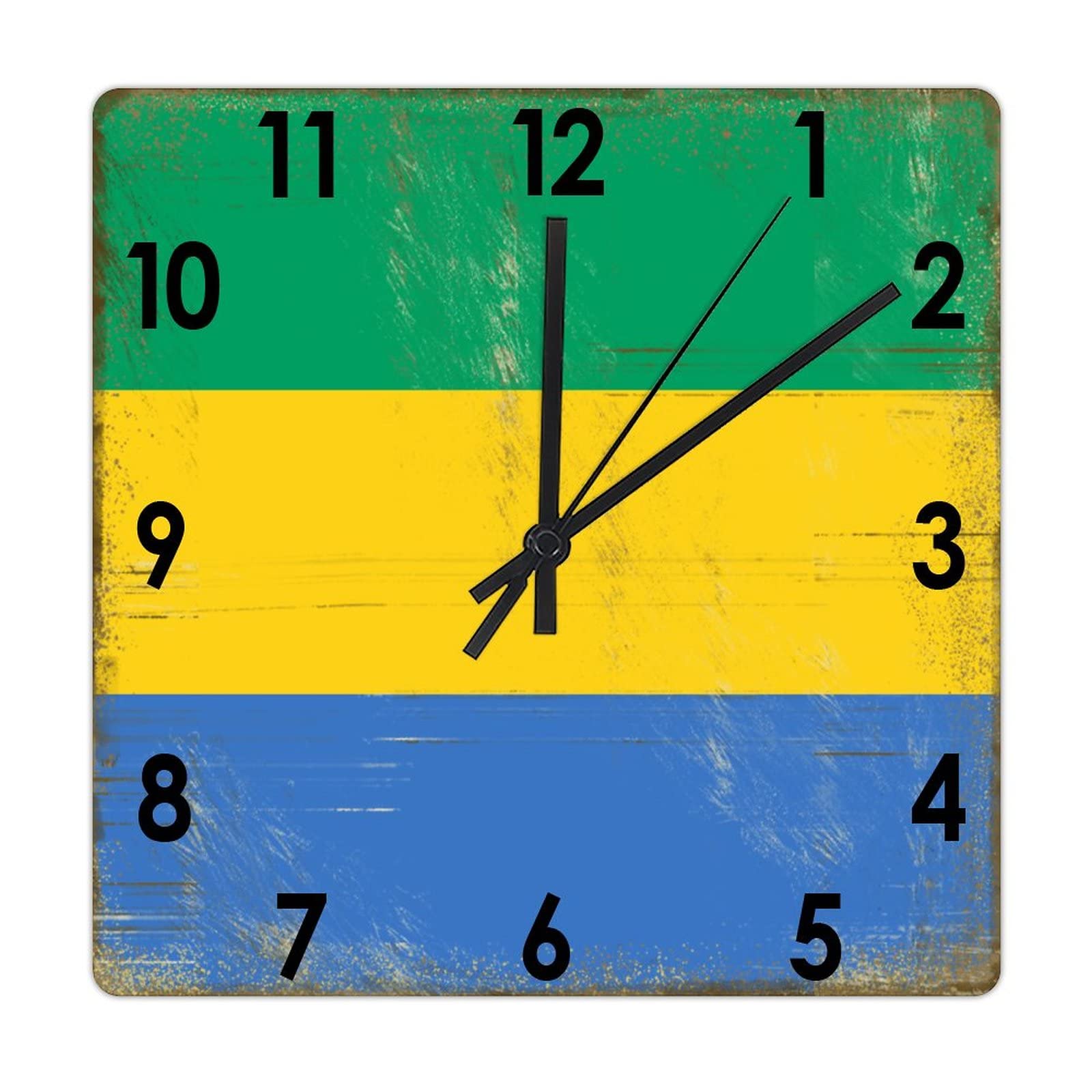 Horloge murale Gabon silencieuse en bois sans tic-tac pour chambre
