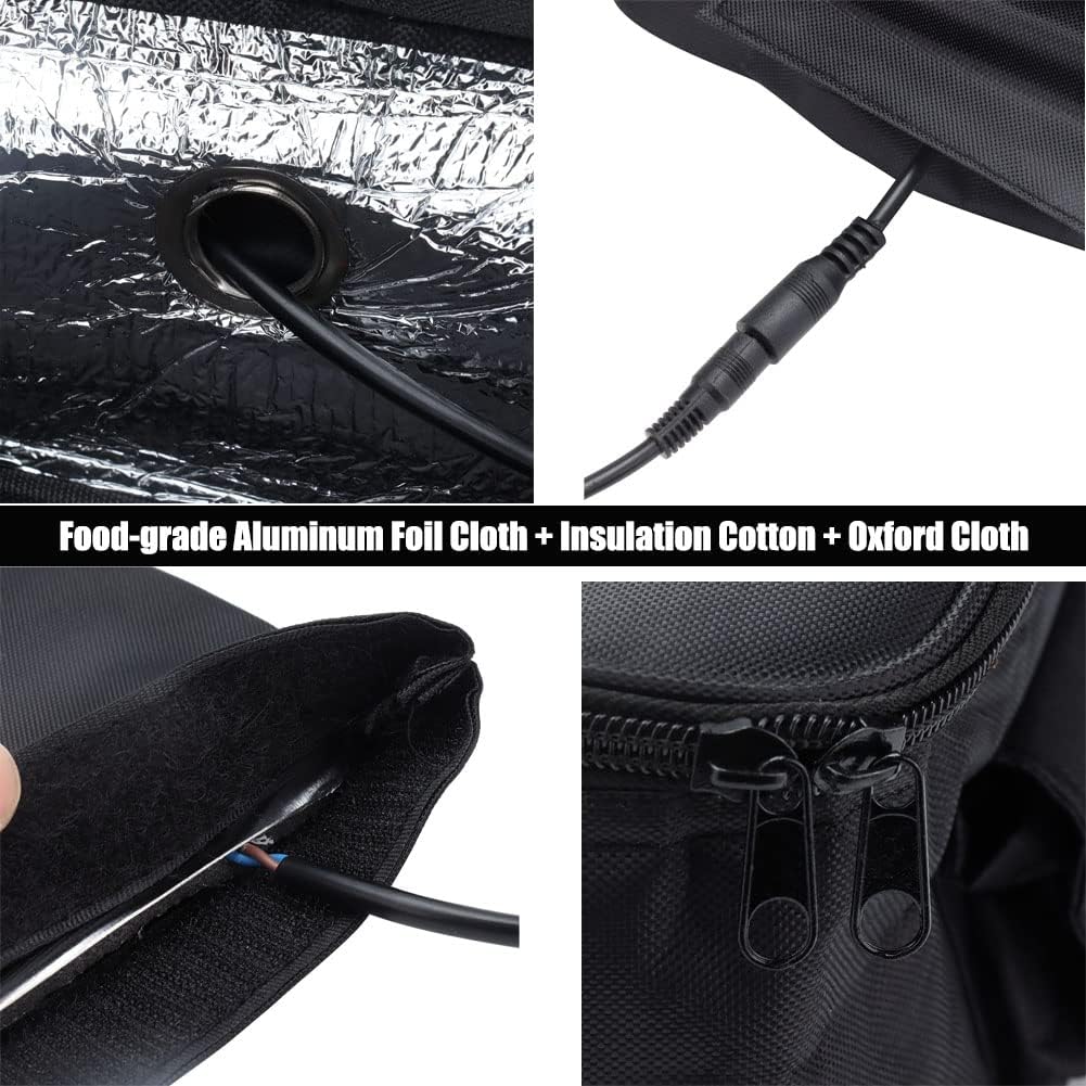 Car Food Warmer, with 12v 90w Microwave Function Food Grade Aluminum Foil Cloth for Long Distance Travel, Self Driving Travel, Outdoor Travel, RV Etc.