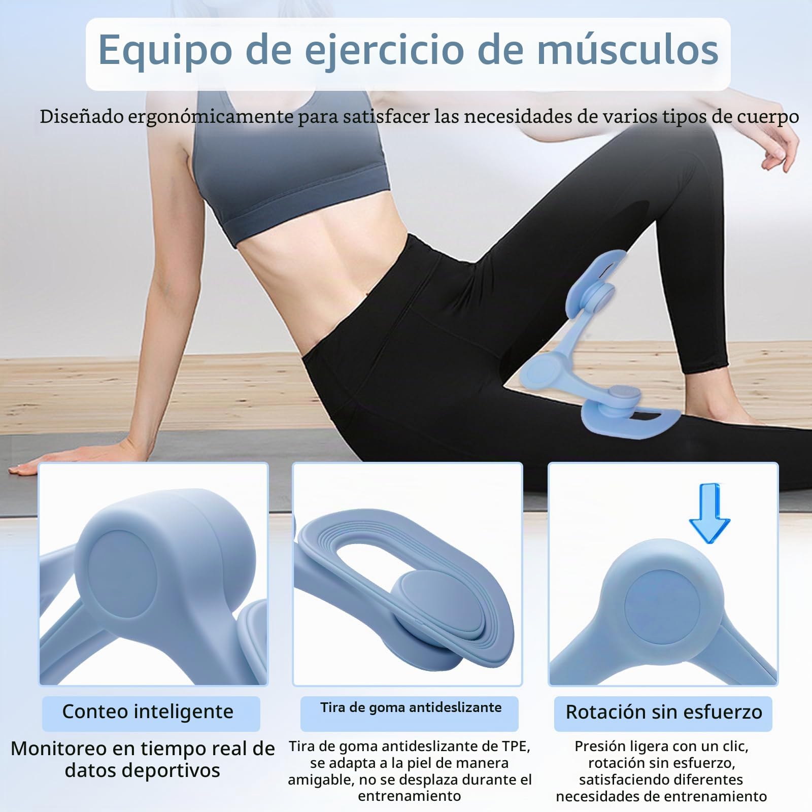 Entrenador De Cadera, Inteligente Ejercitador De Muslos, Entrenador De Músculos del Piso Pélvico, Ejercitador De Piernas Multifunción para Ejercicio, Tonificación Y Recuperación Postparto