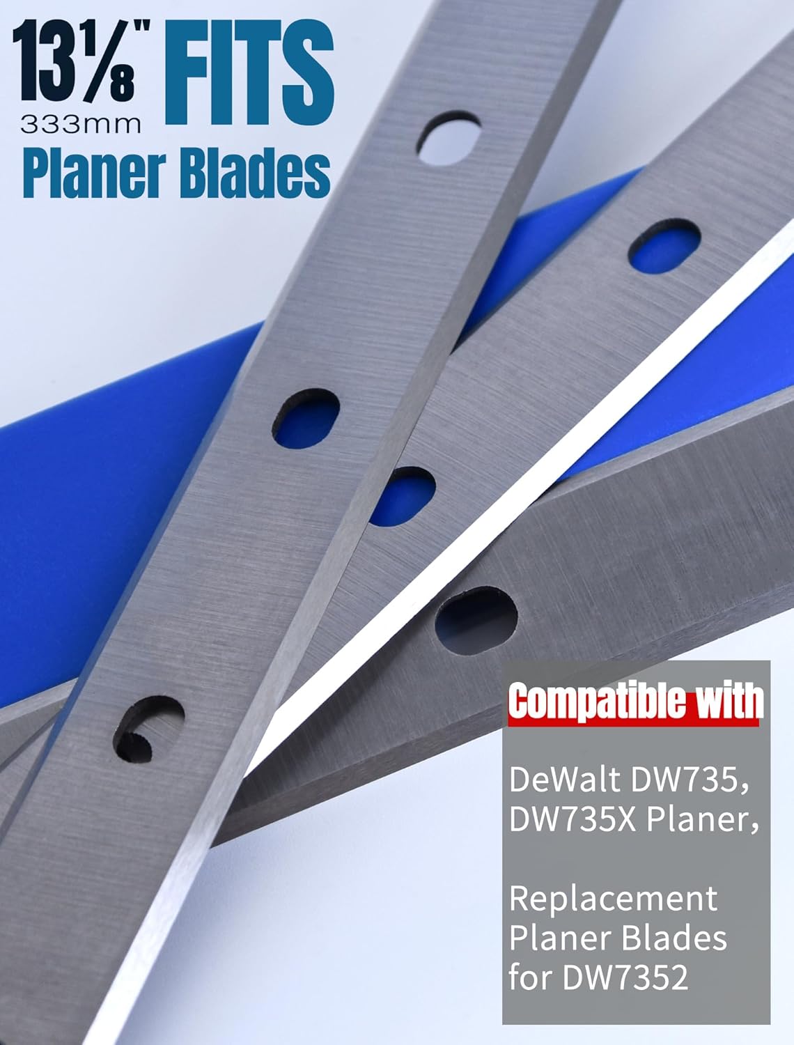 6 Pcs 13 Inch Planer Blades Compatible with DeWalt DW735 DW735X Planer, Replacement Blades for DW7352, 13" HSS Planer Knives