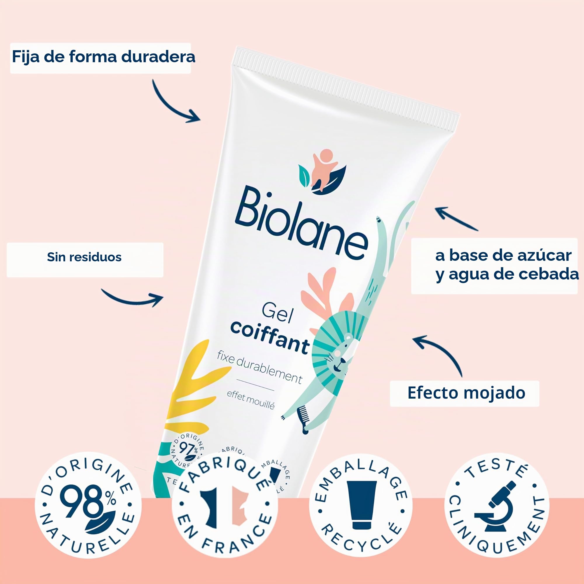 biolane Gel para el cabello, 100 ml