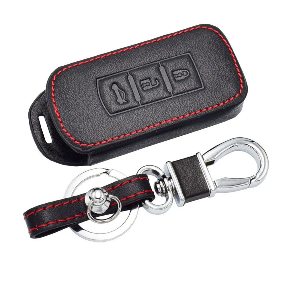 Custodia Chiave Auto In Pelle Per Mitsubishi – Adatta A I-miev, ASX, Outlander, Pajero, L200, Space Star (3 Pulsanti)