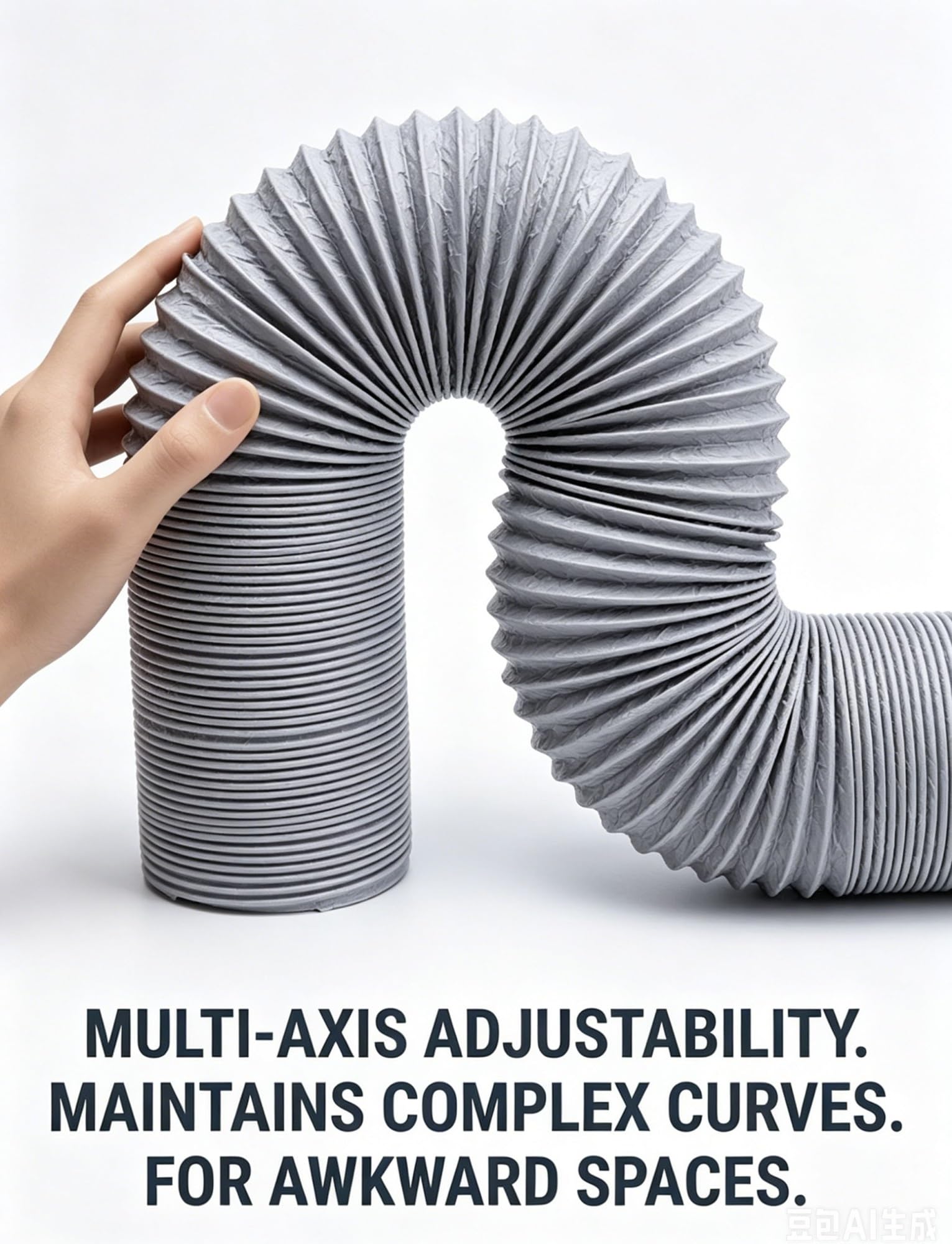Tubo flexible plegable de PP – Conducto retráctil de ventilación y extracción con alambre de acero, 25–250 mm, para humo y polvo, ventilación industrial y talleres(Milk,ID 80mmx400cm)
