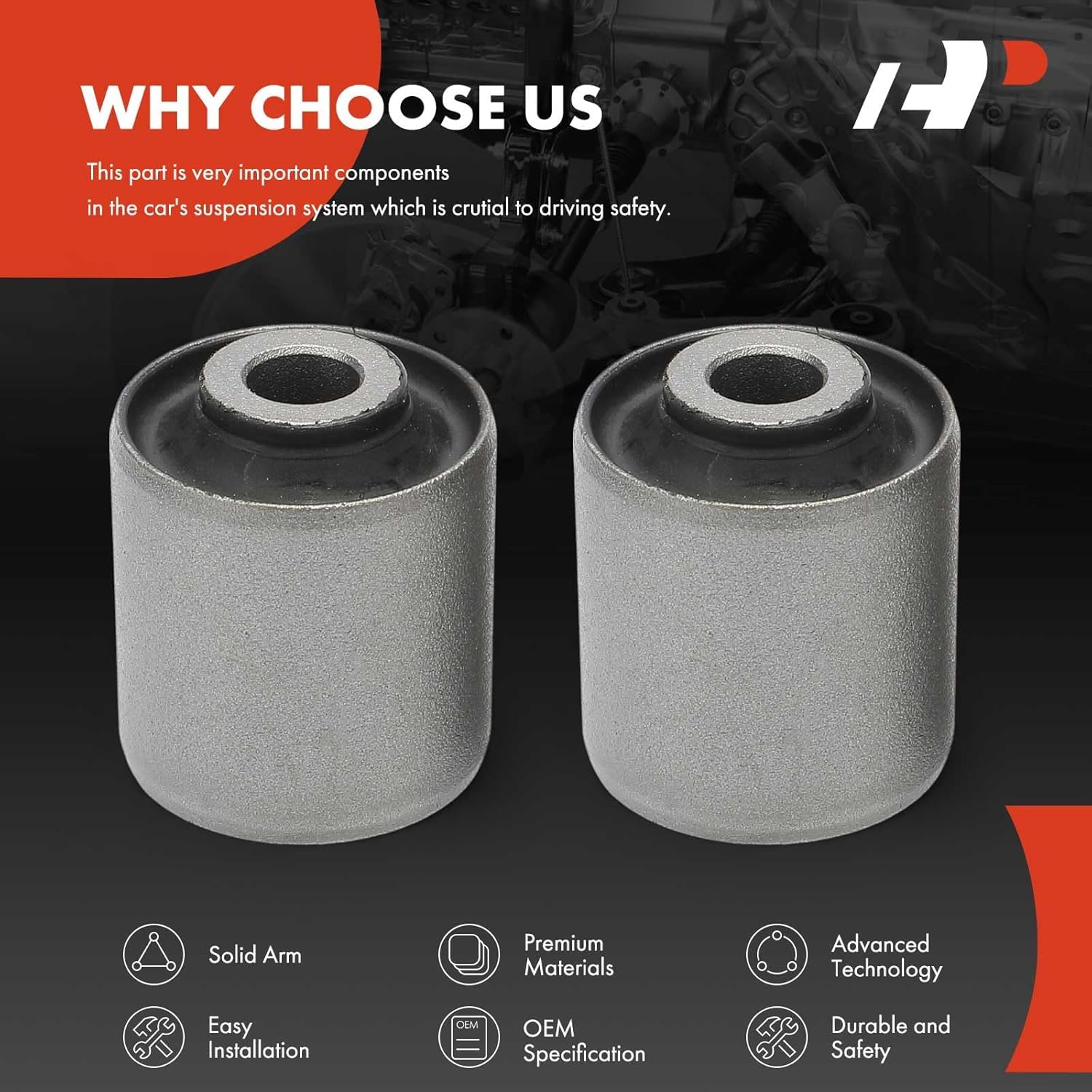 A-Premium 2 x Front Lower Outer Control Arm Bushing Kit, Compatible with Honda Accord 2003-2012 & Acura TL 2004-2014, TSX 2004-2014