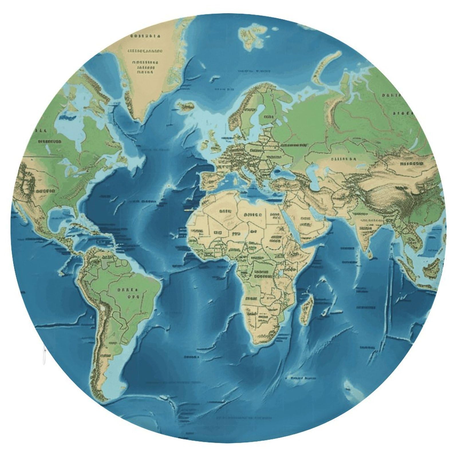 Coussin en mousse à mémoire de forme imprimée carte du monde de qualité supérieure