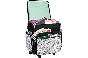 Everything Mary Collapsible Rolling Craft Bag, Wheeled Scrapbook Tote for Work