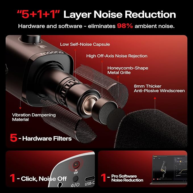 Micrófono Dinámico Inalámbrico USB con RGB para PC miniatura 5