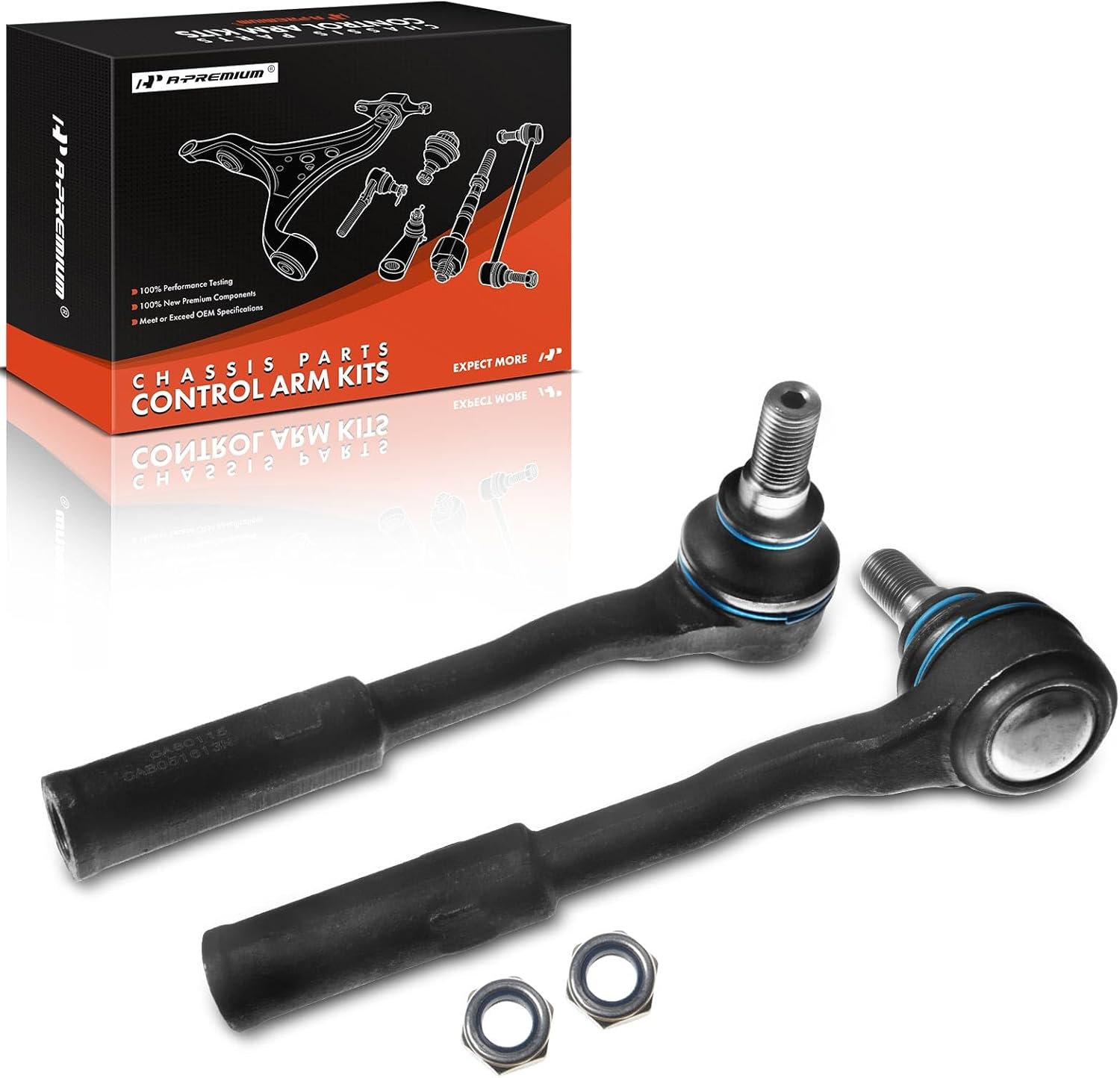 A-Premium 2 x Front Outer Tie Rod Ends, Compatible with Mercedes-Benz S350 2006, S430 & S500 & CL500 2000-2006, S600 2001-2006, SL500 2003-2006, SL550 2007-2012, SL600 2004-2009, CL600 2001-2005