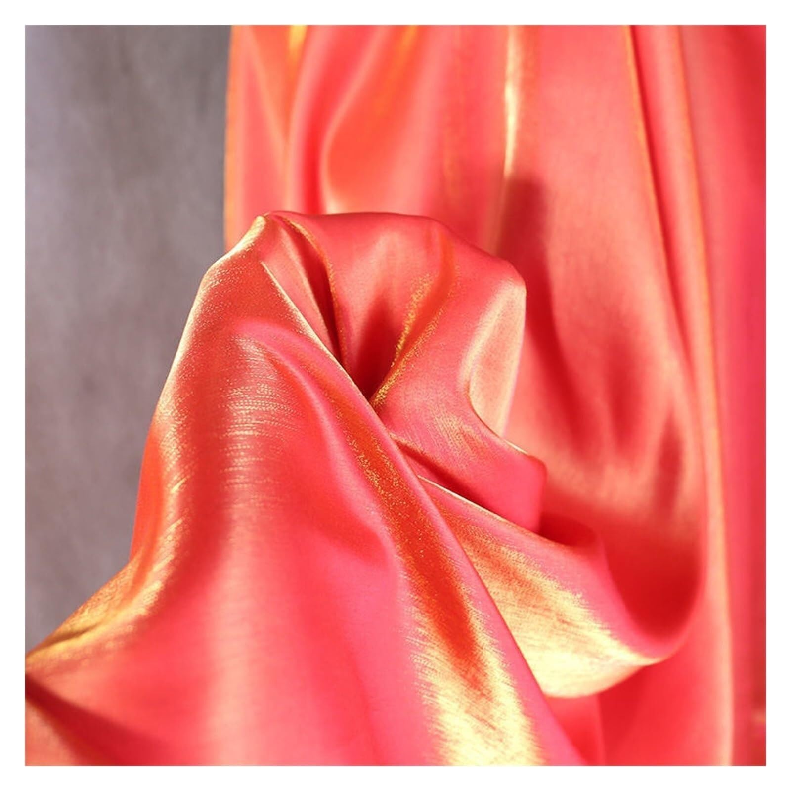 Silk Fabric Glazed Silk Satin Gradient Fabric Hanfu Dress Wedding Shiny Baby Clothes DIY Sewing Cloth 50 * 150cm(2)