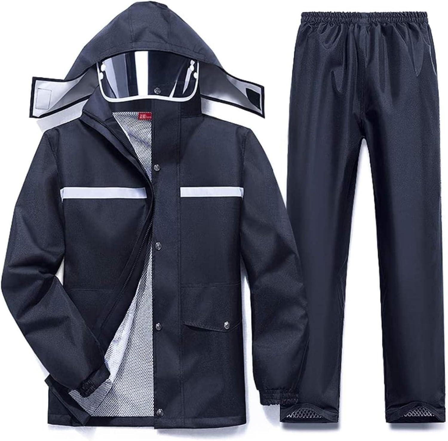 VUIKLCty Men's Raincoats And Women's Hooded Outdoor Raincoats, Durable Rainproof Jackets, Windproof; Outdoor Activities(3XL)