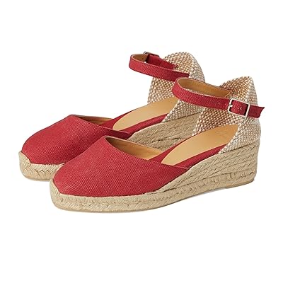 CASTANER Carol 30 Wedge Espadrille High Heels Rojo Carmin