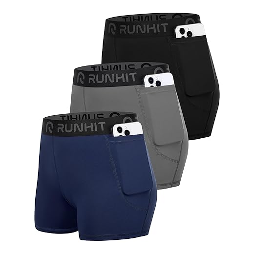 Runhit 3" Volleyball Shorts Womens 3 Pack Compression Shorts for Women Spandex Shorts Women Workout Athletic Yoga Gym