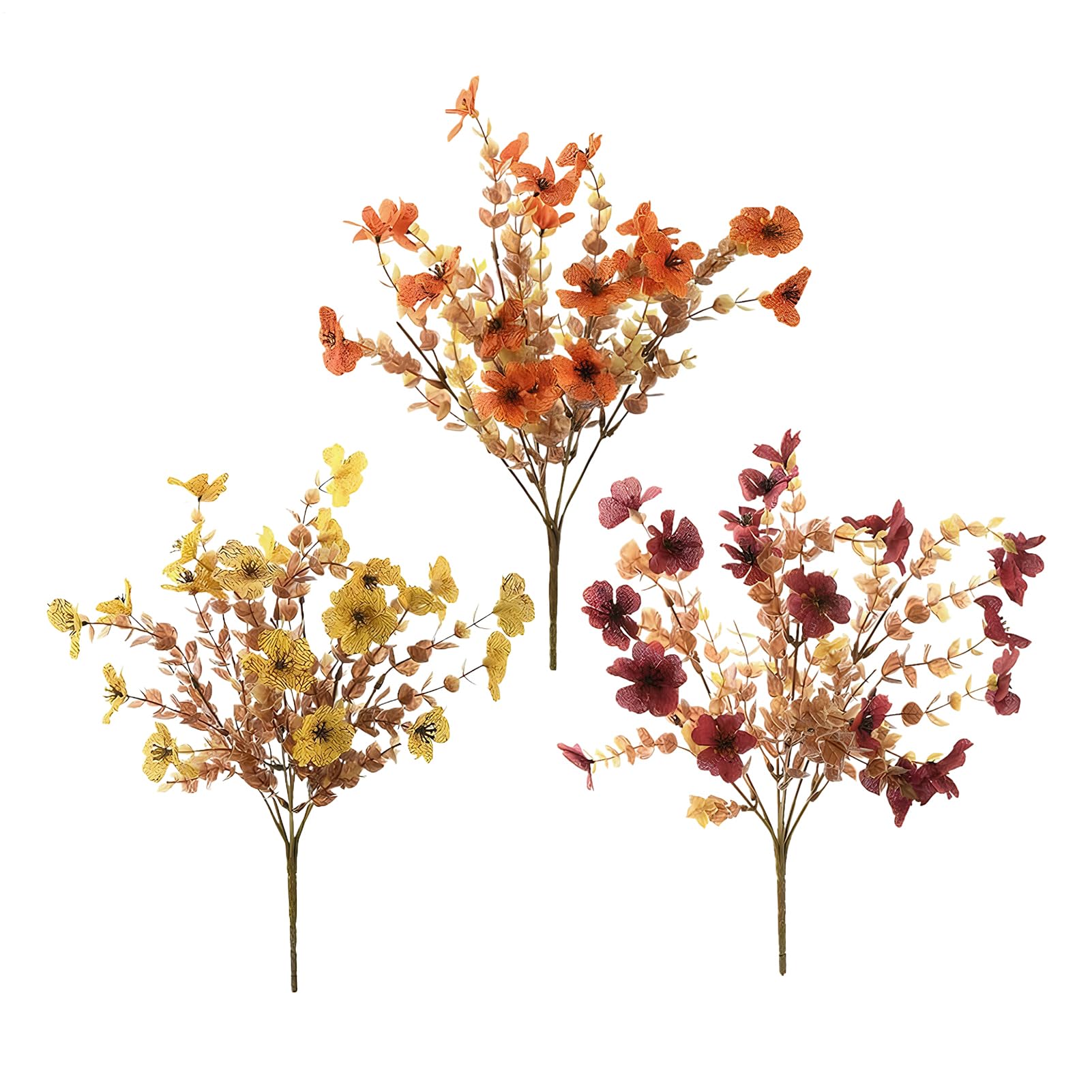 Yiohejy Flores secas para decoración de otoño, 3 Ramos de Flores secas, Artificiales realistas, para Patio, Porche, jardín, Boda, Fiesta, balcón, Puerta, fotografía