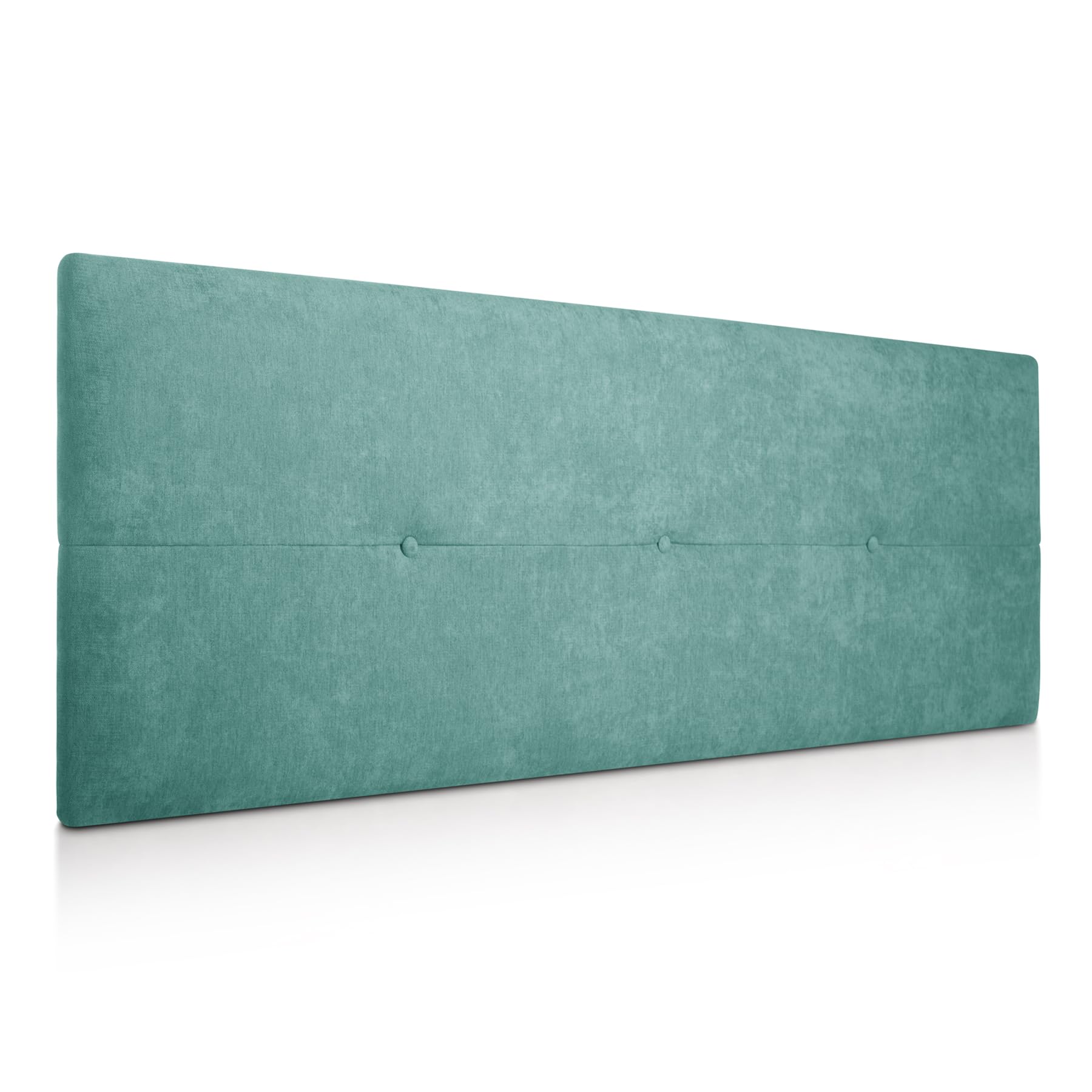 SUENOSZZZ - Cabecero de Madera Jazmin, tapizado Acolchado, en Tela Rio17 Color Turquesa Cabeceros Madera para Dormitorio | Cama Matrimonio | Cama Juvenil | Camas de 135 cm, 140 cm, 150 cm, 160 cm