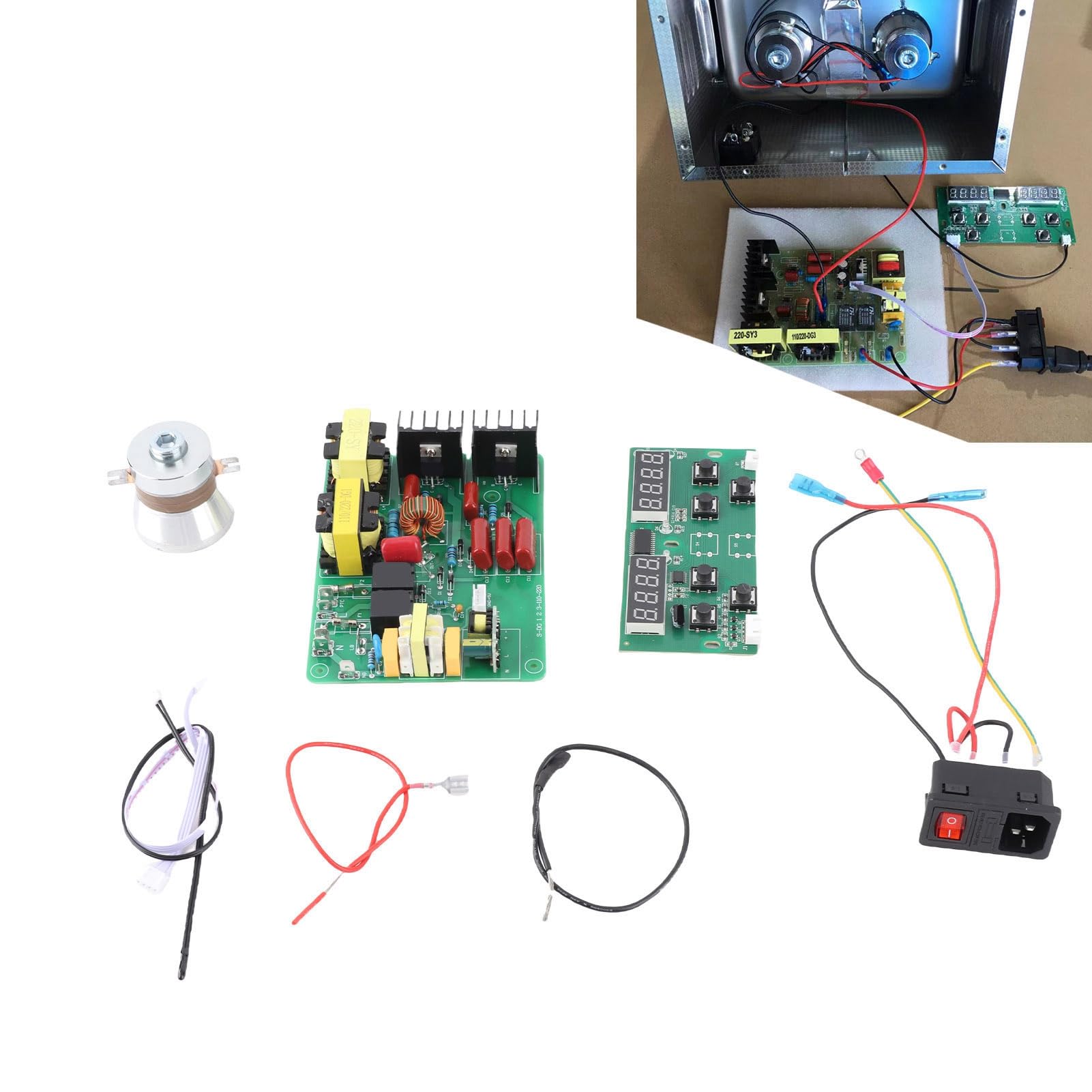 Hyuduo Platine für Ultraschallreinigungsmaschine, PCB-Edelstahl, 40 KHz, Reinigerplatine, 220 V, 60 W, Ersatz-Zubehör für die Reparatur und Wartung von Ultraschallreinigern