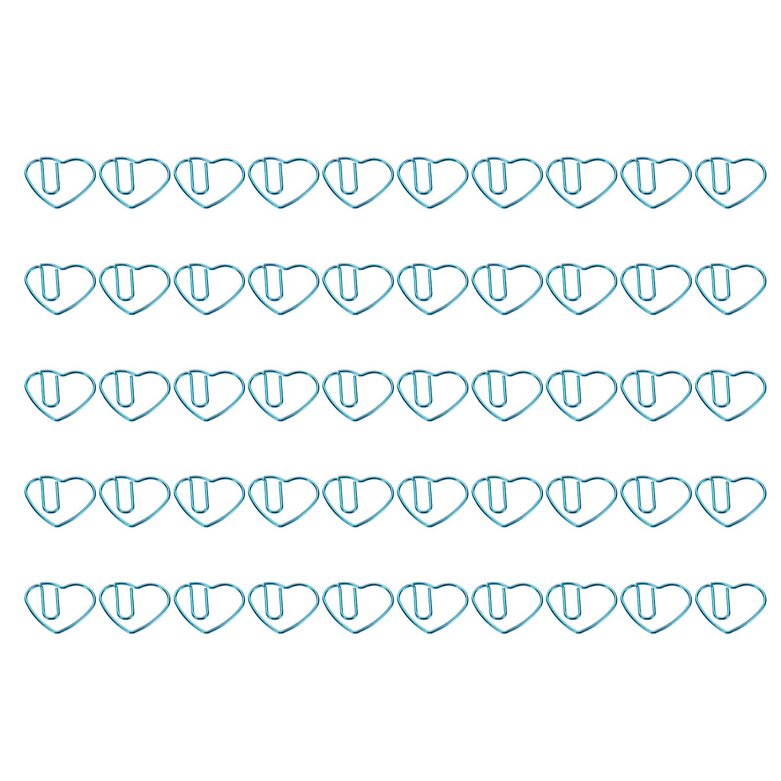 YOKIVE 100 Pcs Paper Clip, Heart-Shaped Clips, Keep Table Neat, Great for Office Art, Home, Daily Use (Blue, 1.1-inch)