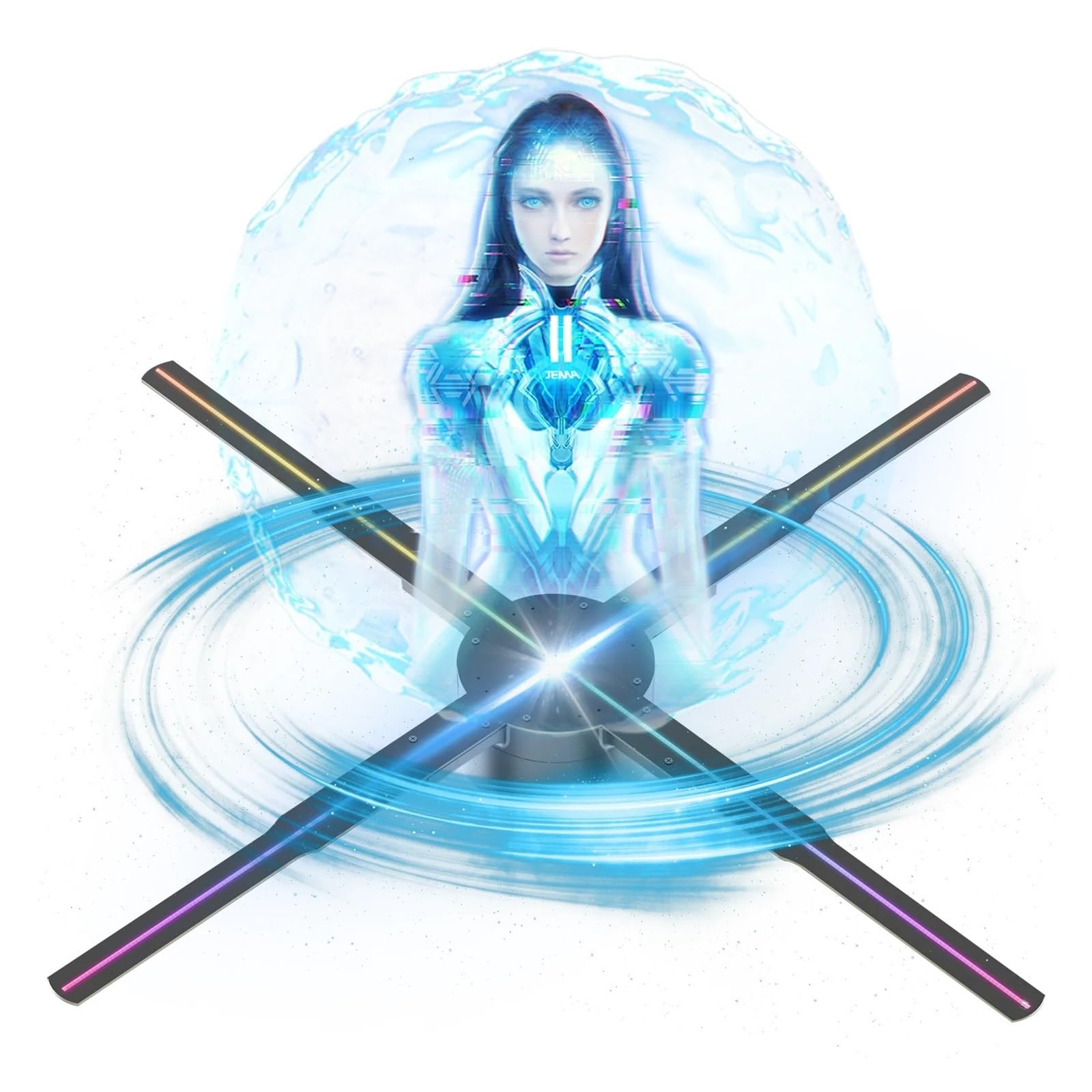 Wentylator z hologramem 3D 65cm Holograficzny Wentylator 768 Led Znak Neon HD 2000 * 1536 Rozdzielczość Gołym Okiem 3D Projektor Hd Nowe Światło Reklamowe