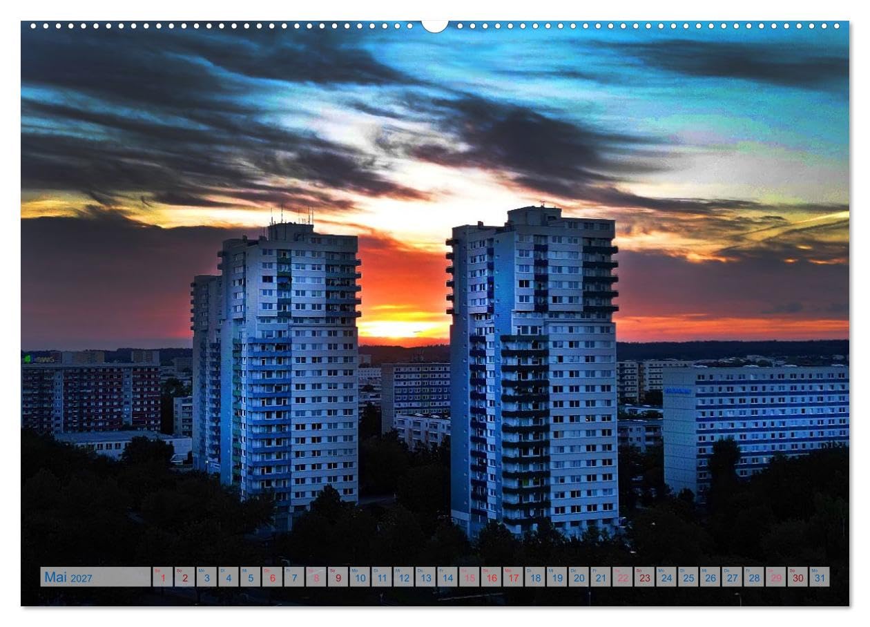 CALVENDO · HALLE SAALE - NEUE PERSPEKTIVEN (Kalender 2027) | DIN A2 Querformat · Wandkalender · Halle aus der Sicht einer Drohne neu entdeckt