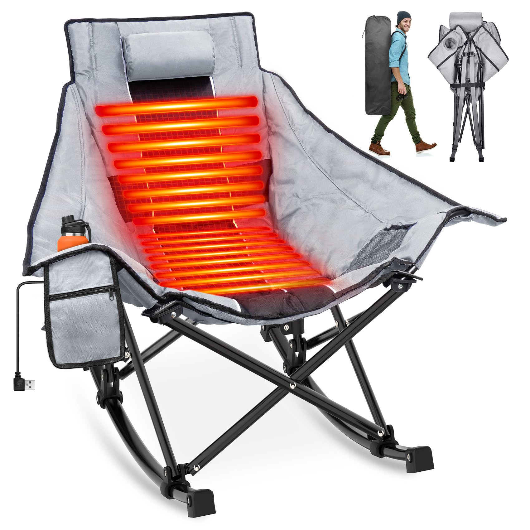 Suteck Heated Rocking Camping Chair