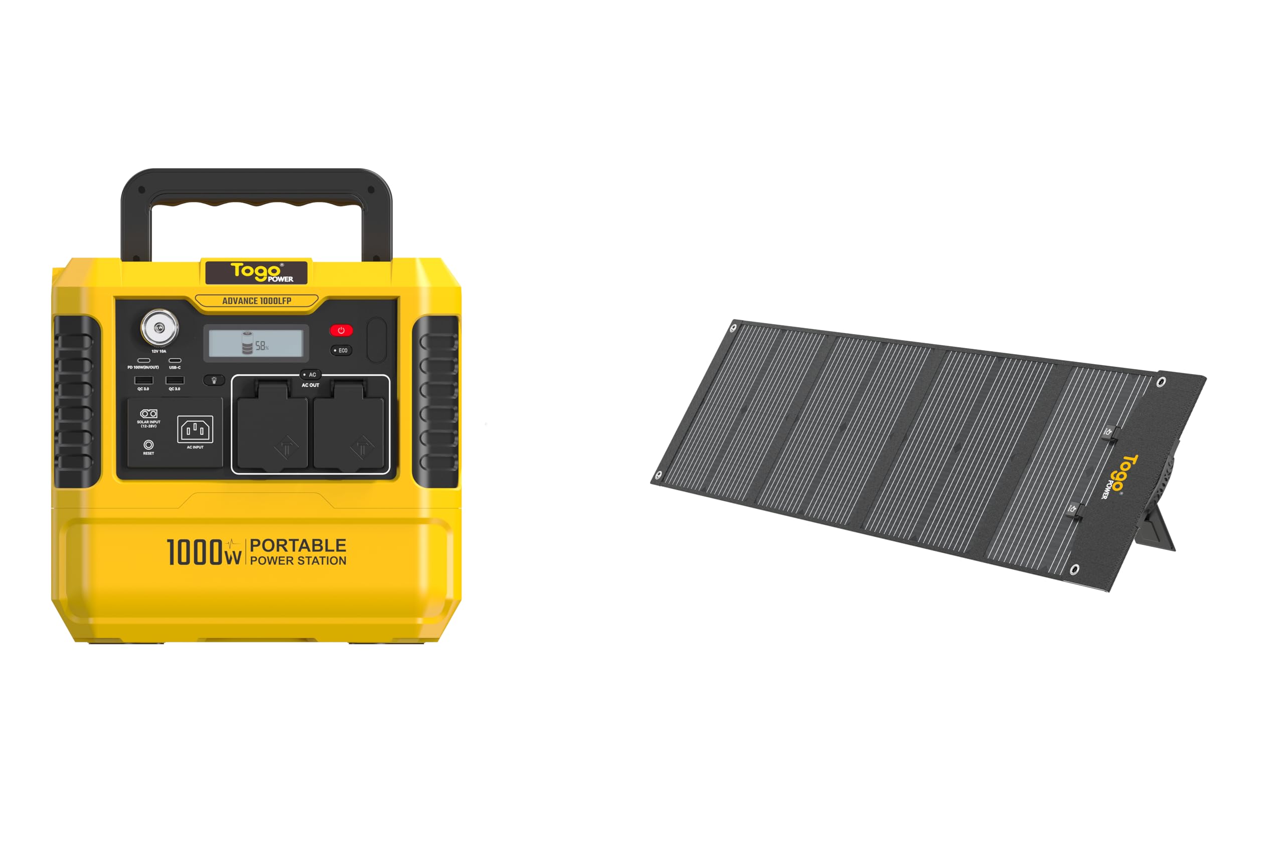 KIT Togo Power – Estación de Energía 1000W 1037Wh + Panel Solar 120W