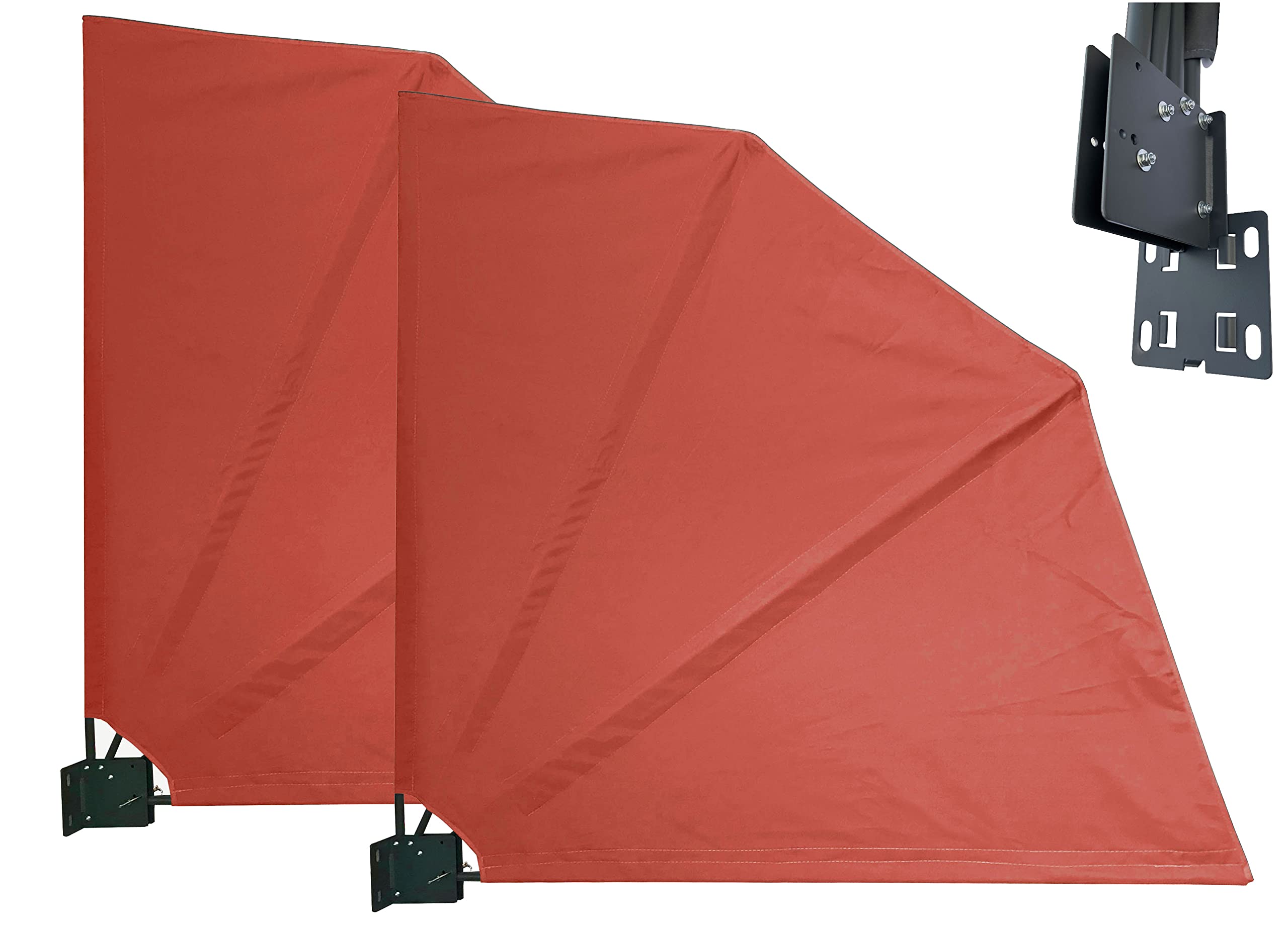 Quick Star - Paravento per balcone, 115 x 115 cm, 2 pezzi, colore: Rosso/Arancione RAL 2001