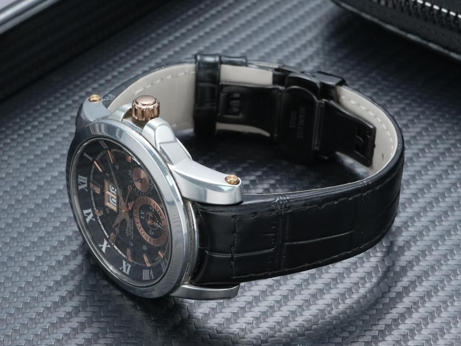 Compatible with Seiko Premier Series SNP093, 096, 114, 115, 127 Business Fashion Original Curved End Genuine Leather Strap - 21mm
