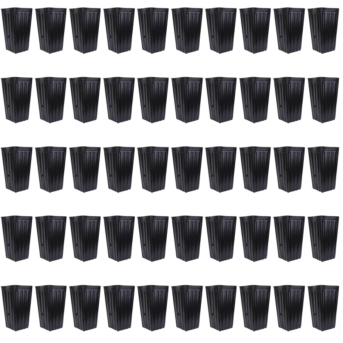 Pots d'arbres profonds en plastique 25 cm Noir Lot de 50 pour pépinière