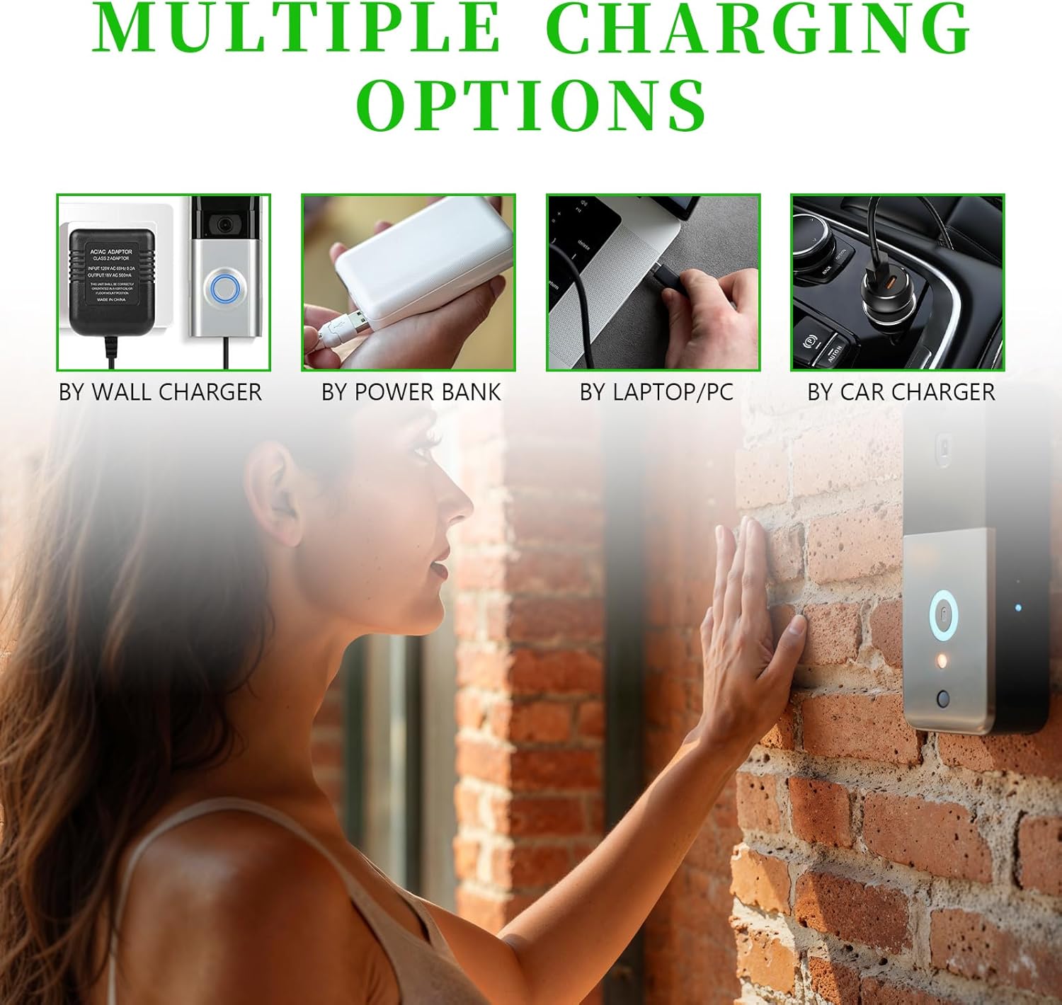 2 Packs Replacement V4 Battery for Ring-Video Doorbell 1/2/3/3 Plus/4, Spotlight Camera and Stick Up Cam, Rechargeable Upgraded Cam Batteries (2nd & 3rd Gen), 3.65V Lithium-Ion Battery 6040mAh w/Cable