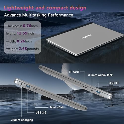 Miniatura 4 de Computadora portátil 8 GB DDR4 256 GB SSD de cuatro núcleos Intel Celeron J4105 (hasta 2.5 GHz), 14.1 pulgadas 1080P FHD portátiles tradicionales,