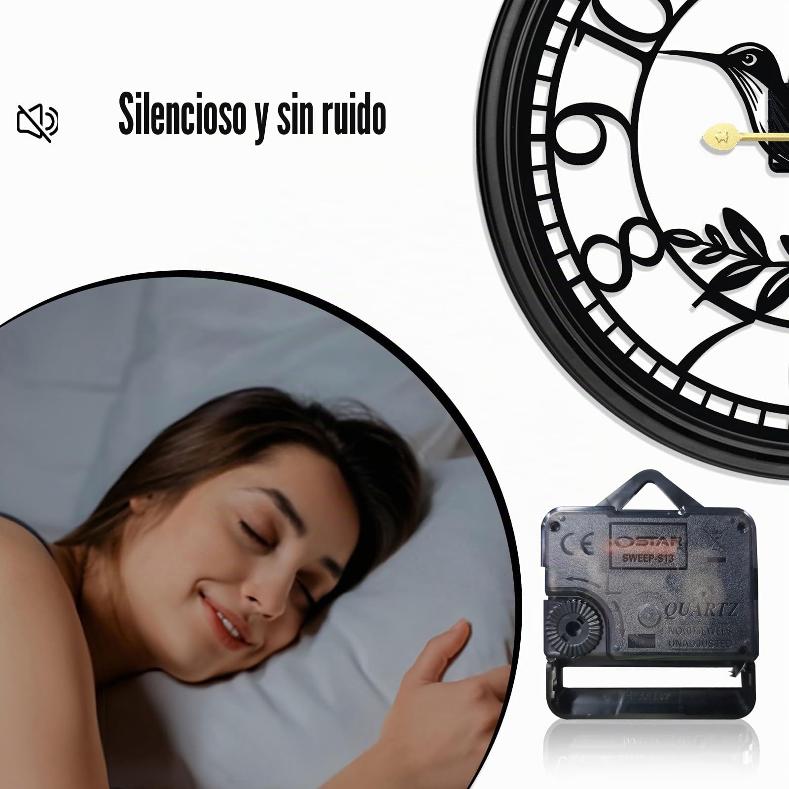 Reloj de Pared Grande - Relojes de Pared para Decoración de Sala de Estar, Silencioso y Sin Tic TAC, Adecuado para Decoración de Pared, Decoración de Sala de Estar, Decoración de Cocina