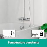 hansgrohe colonne de douche économie d'eau Vernis Shape (EcoSmart), avec mitigeur thermostatique de baignoire, douche de tête 230 x 170 mm avec 1 jet, chromé, 26098000 - 4