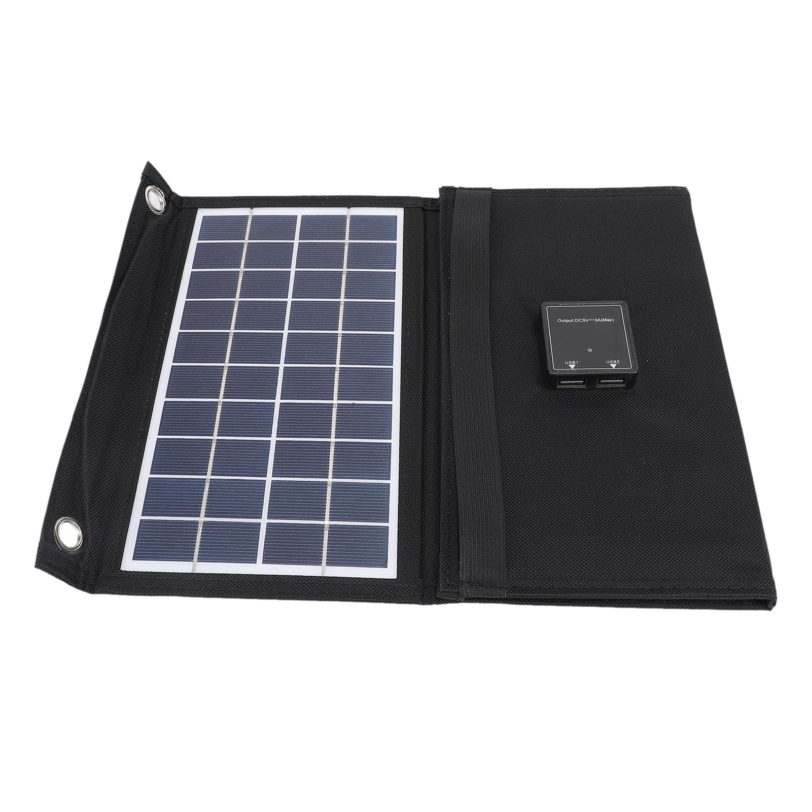 Tbest Chargeur de Panneau Solaire Pliable, 21W 5V avec Deux Sorties USB 3 Fois Chargeur de Panneau Solaire pour la Randonnée