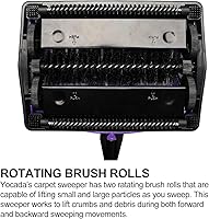 Vista 6 de Yocada Carpet Sweeper Cleaner for Home Office Low&Undercoat Carpets Rugs Pet Hair Dust Scraps Paper Small Rubbish Cleaning with a Brush