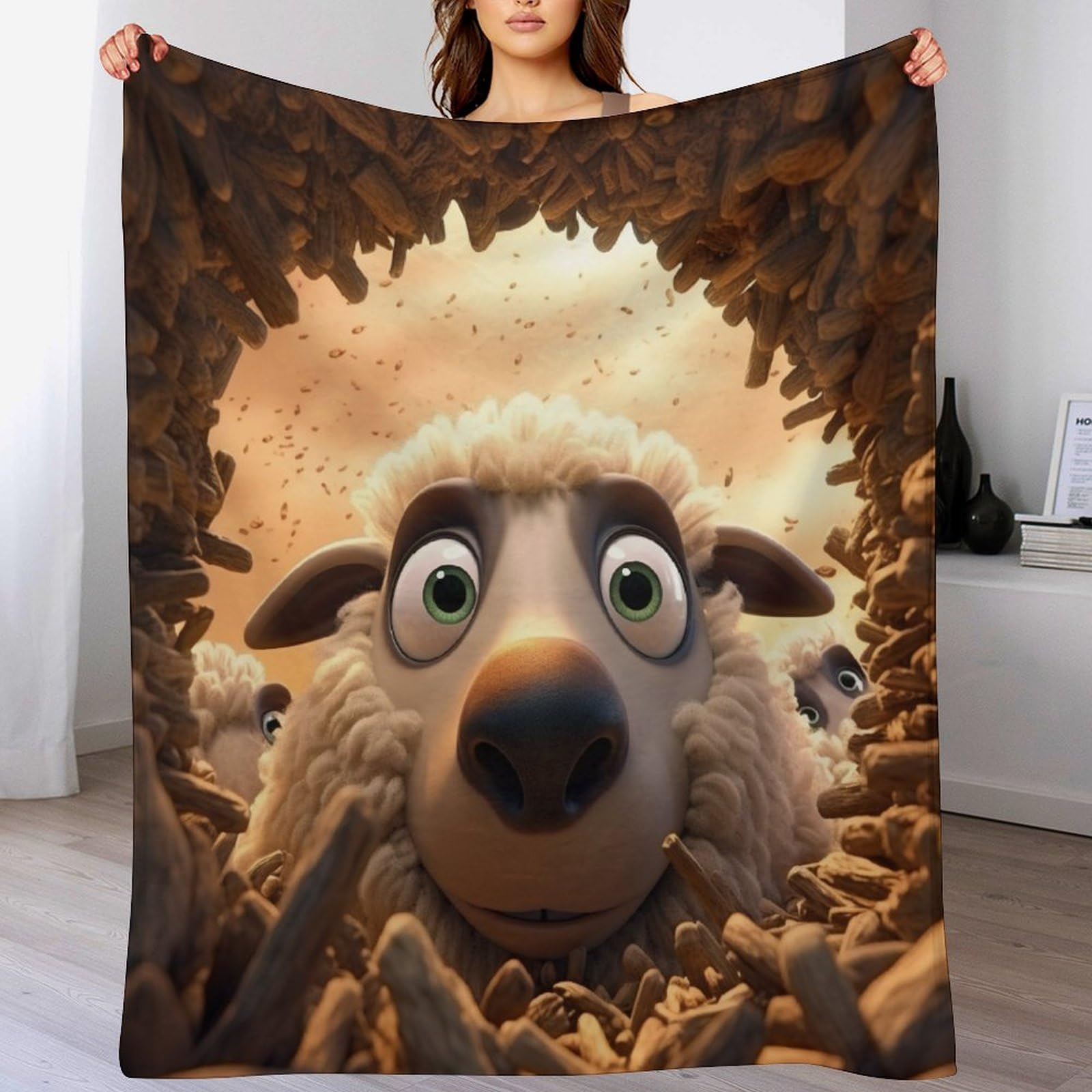 Plaid couverture polaire Mouton Mignon pour moments cocooning au salon