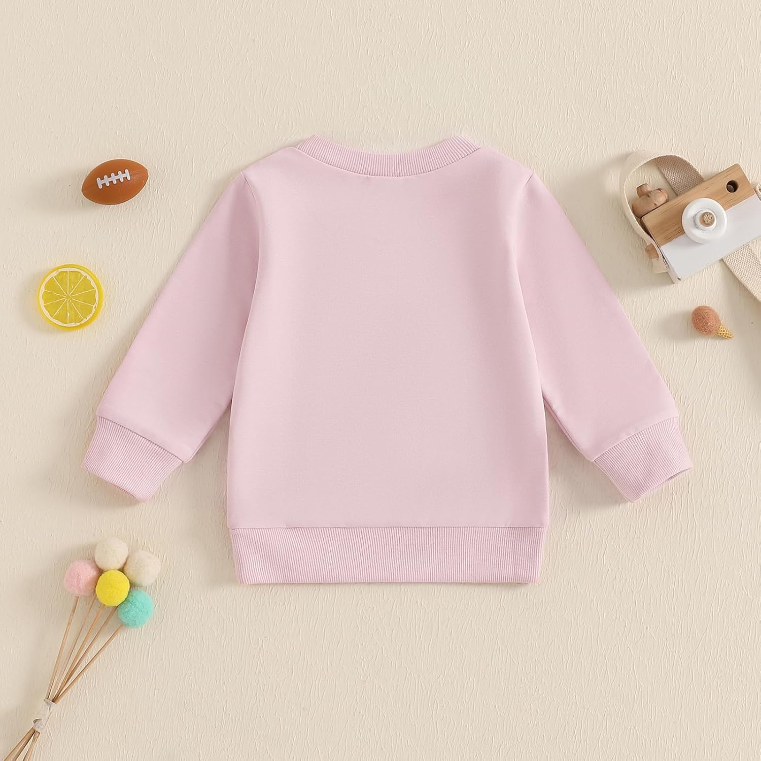 Karuedoo Toddler Baby Girl Football Outfit Football Bow Embroidery Crewneck Pullover Sweatshirt Long Sleeve Shirts Fall Tops - Image 4