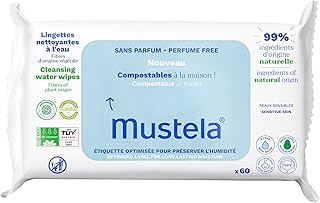 Baby Home Compostable Cleansing Wipes - For Face, Body & Diaper Area - 99% ingredients of natural origin & plant-based fibers - For all skin types - Fragrance Free Version & Various Sizes