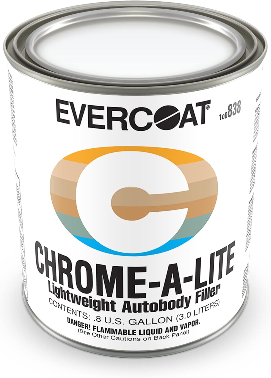 Evercoat Chrome-A-Lite Body Filler for Aluminum, Fiberglass, Galvanized Steel, and More - 0.8 US Gallon, 3L
