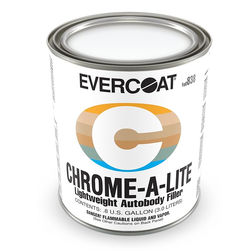 Massa para Funilaria Evercoat Chrome-A-Lite para Alumínio, Fibra de Vidro, Aço Galvanizado e Mais – 3 L