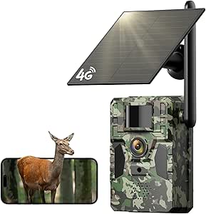 Trail Camera, 2K Cellular Trail Camera with Built in 4G SIM Card Unlimited Data Plan Game Camera, 0.2s Trigger Speed Trail Cameras with Night Vision Motion Activated Waterproof IP66 Trail Cam asin的图片