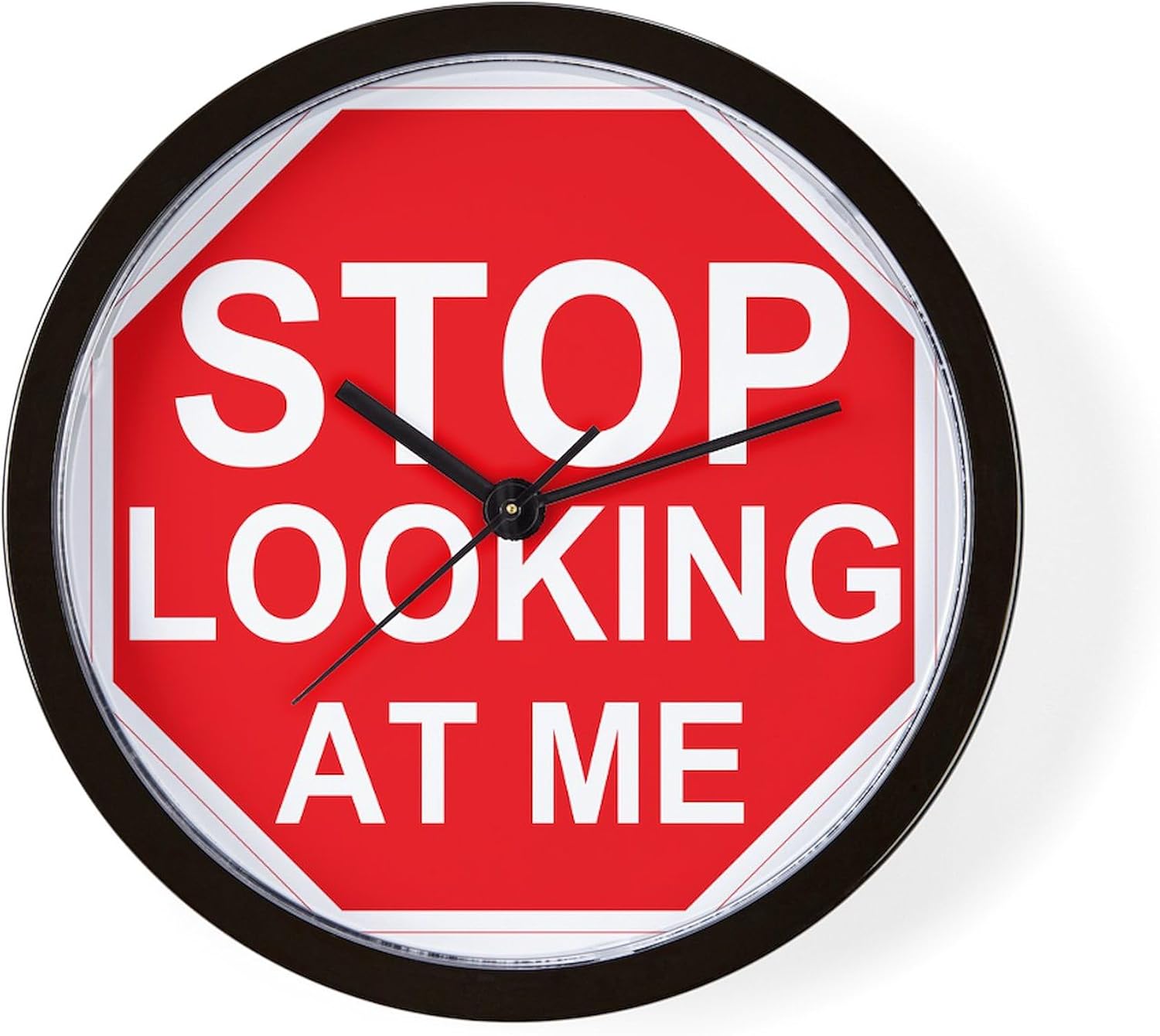 CafePress Stop Looking at Me 10" Wall Clock for Livingroom, Kitchen, or Office