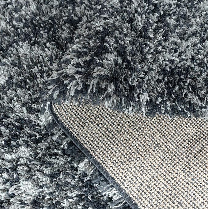 Image of inch2x5 Ft Shaggy Runner Rug - Soft Geometric Carpet for Hallway, Bedroom & Entryway Non-Slip Modern Triangles Design in Mustard Grey Beige (SHAGGY-26, 2X5 FEET)
