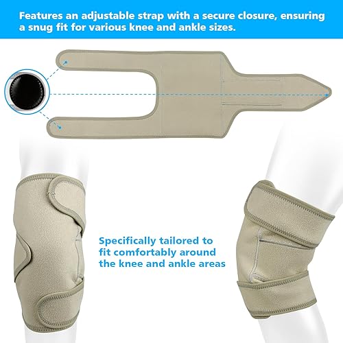 Miniatura 3 de Paquete de aceite de ricino para rodilla y tobillo, 2 piezas para aliviar el dolor, envoltura de algodón orgánico, cómoda, franela, aceite de