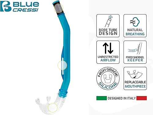 Miniatura 2 de Cressi Scuba Diving Minimal Fixed Keeper Snorkel - Easy and Comfortable to Use - Island Designed in Italy