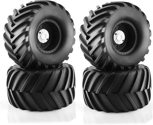 Miniatura 10 de Neumáticos de camión Monster 18 RC y ruedas hexagonales de 0.669 in, llantas de goma para buggy para automóviles todoterreno a escala 18, Kaiju