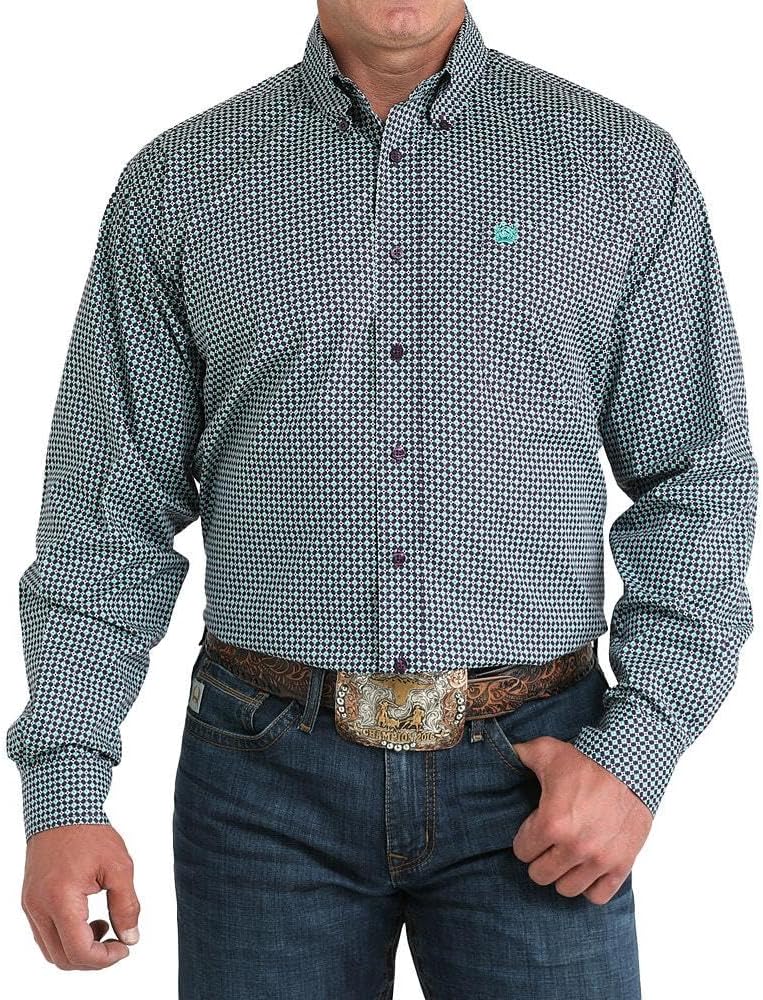 Cinch Men's Purple Floral Print Shirt