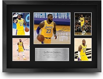 HWC Trading LeBron James 16 x 12 inch A3 Printed Gifts Signed Autograph Presentation Display for Basketball Memorabilia Fans - 16" x 12" Framed